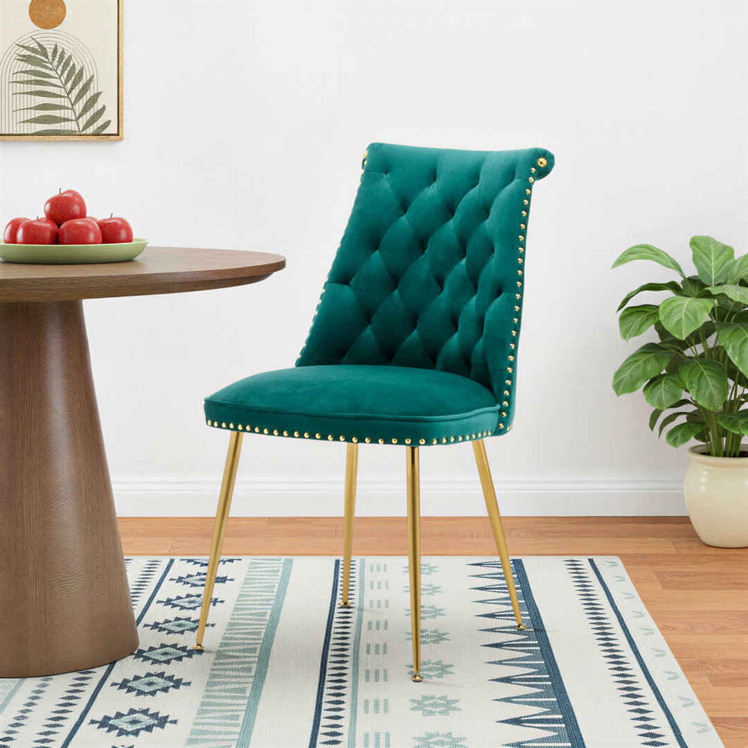 Magallanes Velvet Full Back Side Chair Dining Chair (Set of 2)